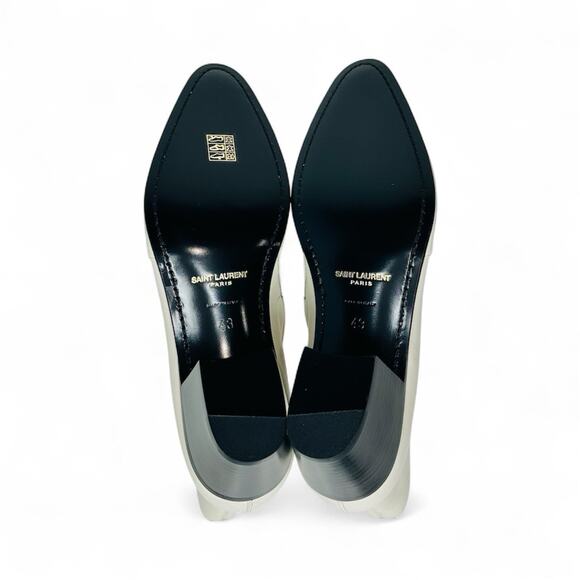 NIB Saint Laurent Vassili Boots EU 43 US 10 Smooth Leather Ivory White $1,250 - Picture 10 of 13